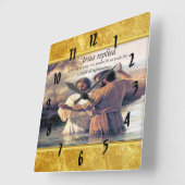 Horloge Carrée Jésus Christ Baptême image un (Angle)