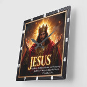 Horloge Carrée Jesus King Crown Robe Sovereign Glory  (Angle)