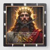 Horloge Carrée Jesus King Crown Sovereign Majesty Robe (Recto)