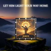 Horloge Carrée Jesus Light World Mountain Halo Lord