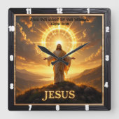Horloge Carrée Jesus Light World Mountain Halo Lord (Recto)