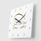 Horloge Carrée Jésus Loves You Wall Clock (Angle)