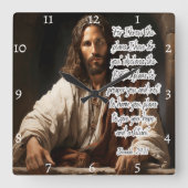 Horloge Carrée Jésus : Plans de Dieu, Espoir, Avenir (Recto)