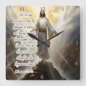 Horloge Carrée Jésus : Secouru, Royaume, Pardon (Recto)