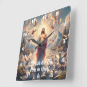 Horloge Carrée Jésus Serene Ciel des Canards (Angle)