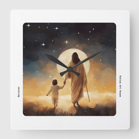 Horloge Carrée Jésus Watch, Bible, Wall Clock, Christianity (Recto)