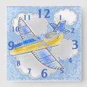 Horloge Carrée Jetplan dimensionnel (Recto)