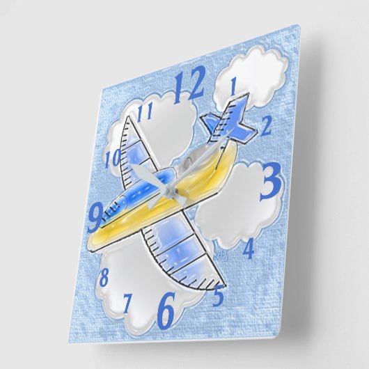 Horloge Carrée Jetplan dimensionnel (Angle)