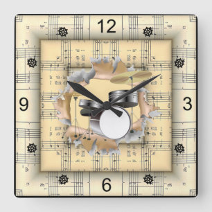 Horloge Carrée Jeu de tambour ~ Dernière étape à travers la musiq