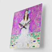 Horloge Carrée Jeune fille, Gustav Klimt (Angle)