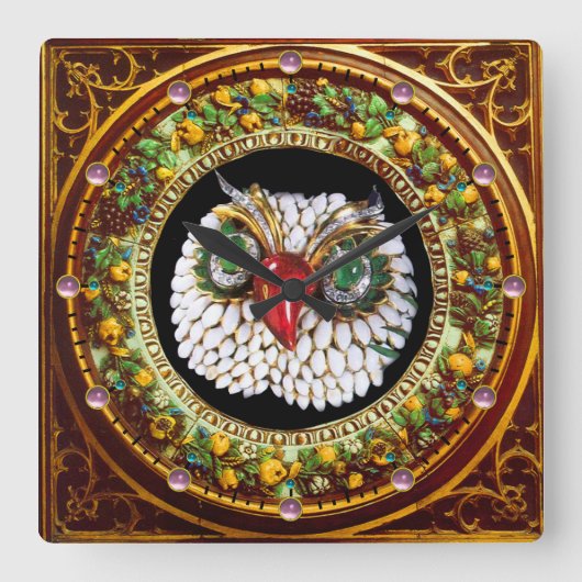 HORLOGE CARRÉE JEWEL OWL (Recto)