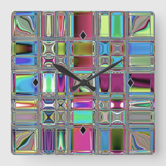 Horloge Carrée Jewelee Mosaic (Recto)