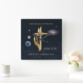 Horloge Carrée John 3:16    (Maison)