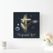 Horloge Carrée John 3:16 (Maison)