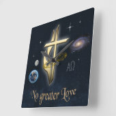 Horloge Carrée John 3:16 (Angle)