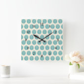 Horloge Carrée Joli Aqua Turquoise Blue Shell Beach Motif Cadeaux (Maison)