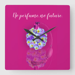 Horloge Carrée Joli atomiseur Pansy