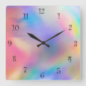 Horloge Carrée Joli dégradé moderne aquarelle Rainbow backgrou (Recto)