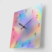 Horloge Carrée Joli dégradé moderne aquarelle Rainbow backgrou (Angle)