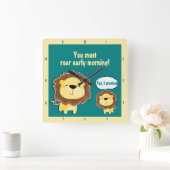 Horloge Carrée Joli Lion Et Baby Cub Anniversaire de enfant (Maison)