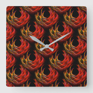 Horloge Carrée Joli motif d'art abstrait bohème élégant moderne #