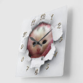 Horloge Carrée Joli petit chat (Angle)