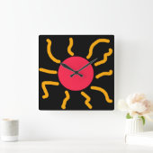 Horloge Carrée Joli soleil (Maison)