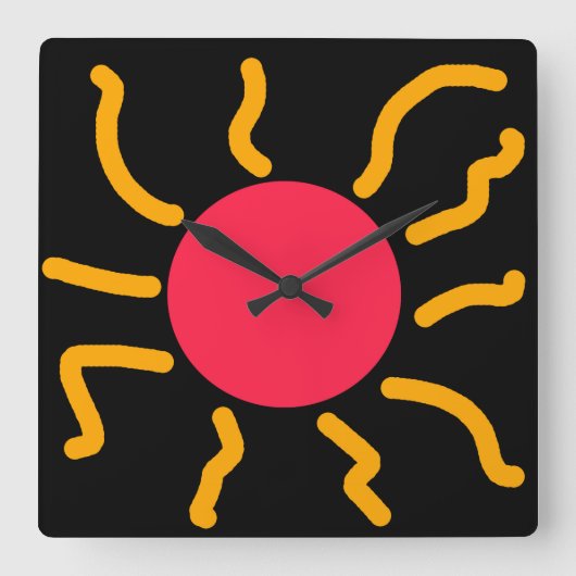 Horloge Carrée Joli soleil (Recto)