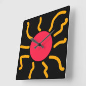 Horloge Carrée Joli soleil (Angle)