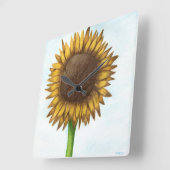 Horloge Carrée Joli tournesol (Angle)