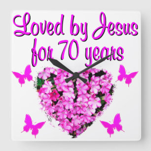 HORLOGE CARRÉE JOLIE 70E ANNIVERSAIRE ROSE CONCEPTION DE PHOTO FL