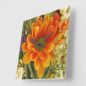 Horloge Carrée Jolie fleur (Angle)