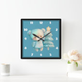 Horloge Carrée Jolie Ours et Noël (Maison)