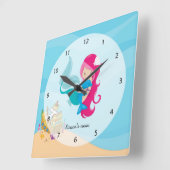 Horloge Carrée Jolie sirène (Angle)
