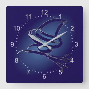 Horloge Carrée Jolie sorcière Halloween