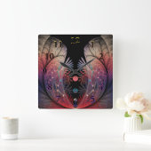 Horloge Carrée Jonglage Abstract Modern Fantasy Fractal Art (Maison)