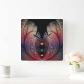 Horloge Carrée Jonglage Abstrait Art moderne Imaginaire fractal (Maison)