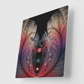 Horloge Carrée Jonglage Abstrait Art moderne Imaginaire fractal (Angle)