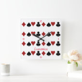 Horloge Carrée Jouer des combinaisons de carte Thunder_Cove (Maison)