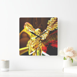 Horloge Carrée Joueur de guitare FX