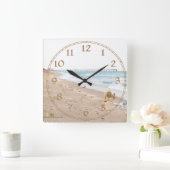 Horloge Carrée Jour de plage (Maison)