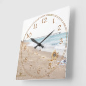 Horloge Carrée Jour de plage (Angle)