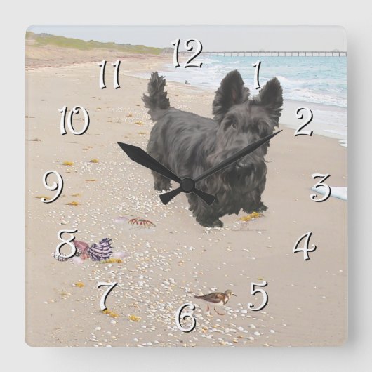 Horloge Carrée Journée à la plage (Recto)