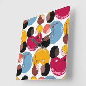 Horloge Carrée Journée Martin Luther King, égalité et fraternité (Angle)