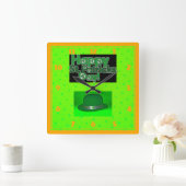 Horloge Carrée Joyeuse Saint-Patricks Day (Maison)