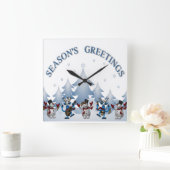 Horloge Carrée Joyeuses Fêtes (Maison)