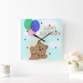 Horloge Carrée Joyeux anniversaire (Maison)