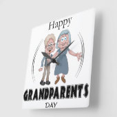 Horloge Carrée Joyeux Grandparents Day Clock (Angle)