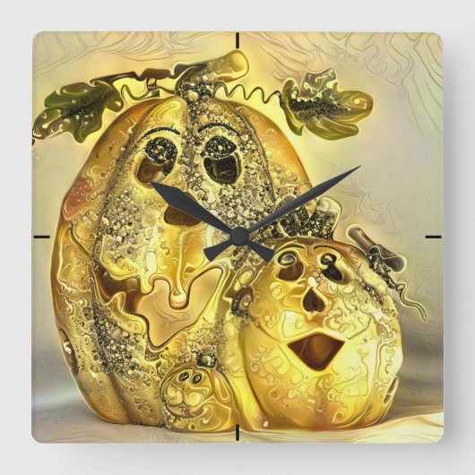 Horloge Carrée Joyeux Halloween (Recto)