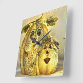 Horloge Carrée Joyeux Halloween (Angle)